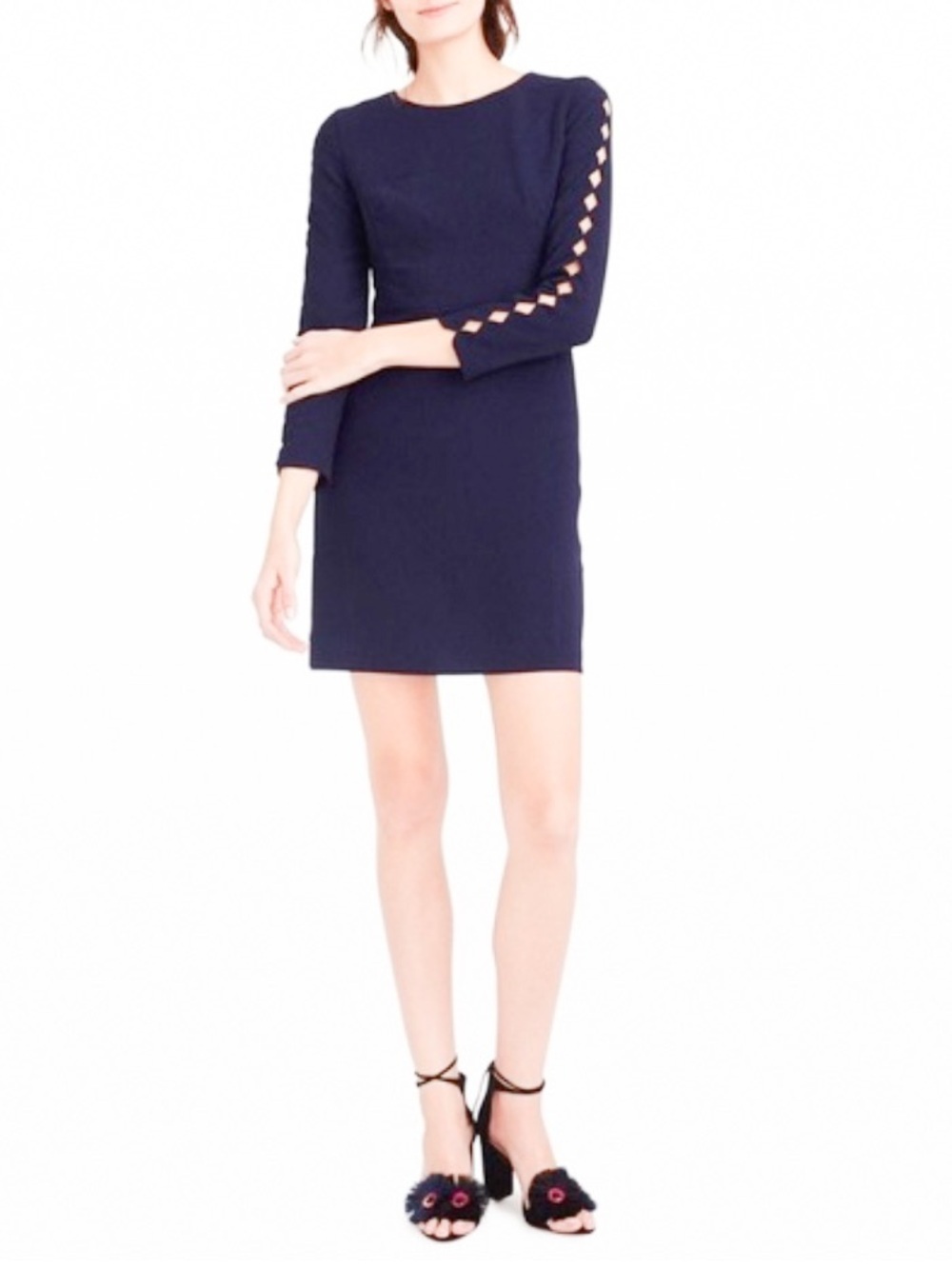 Club Monaco Chic Navy Dress with Diamond Cutouts